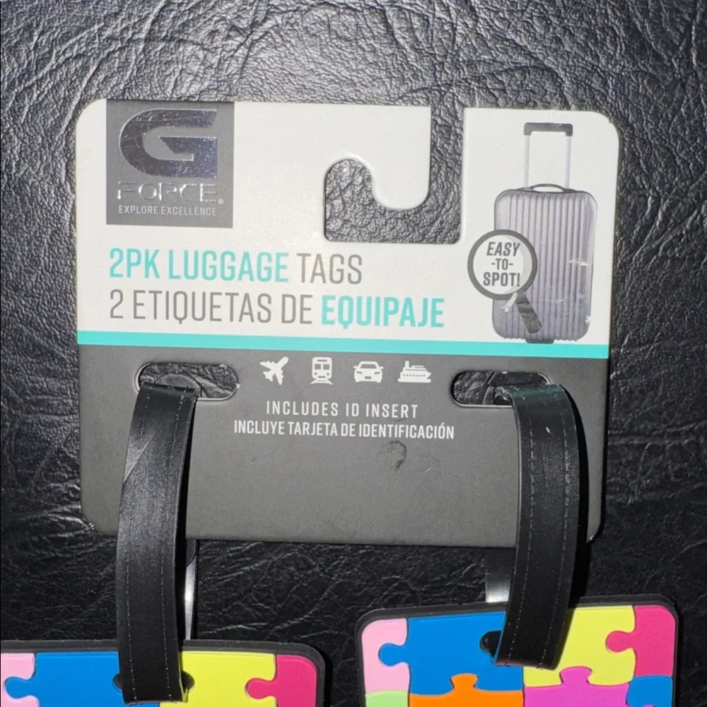 G/FORCE Vibrant Puzzle Piece Luggage Tags, NEW - Picture 2 of 6